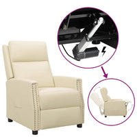 Thumbnail for Relaxsessel mit Aufstehhilfe Creme Kunstleder