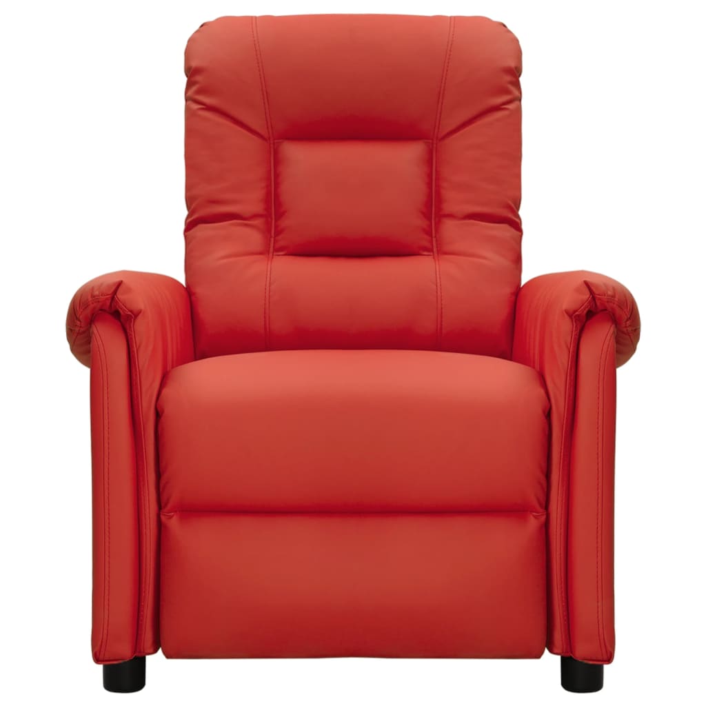 Massagesessel mit Aufstehhilfe Weinrot Kunstleder