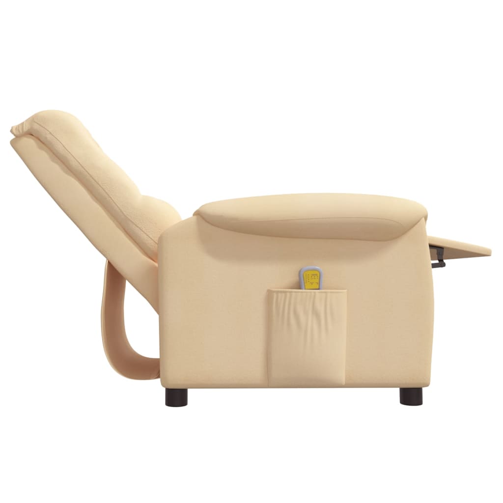 Massagesessel mit Aufstehhilfe Creme Mikrofasergewebe