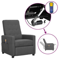 Thumbnail for Massagesessel mit Aufstehhilfe Hellgrau Stoff