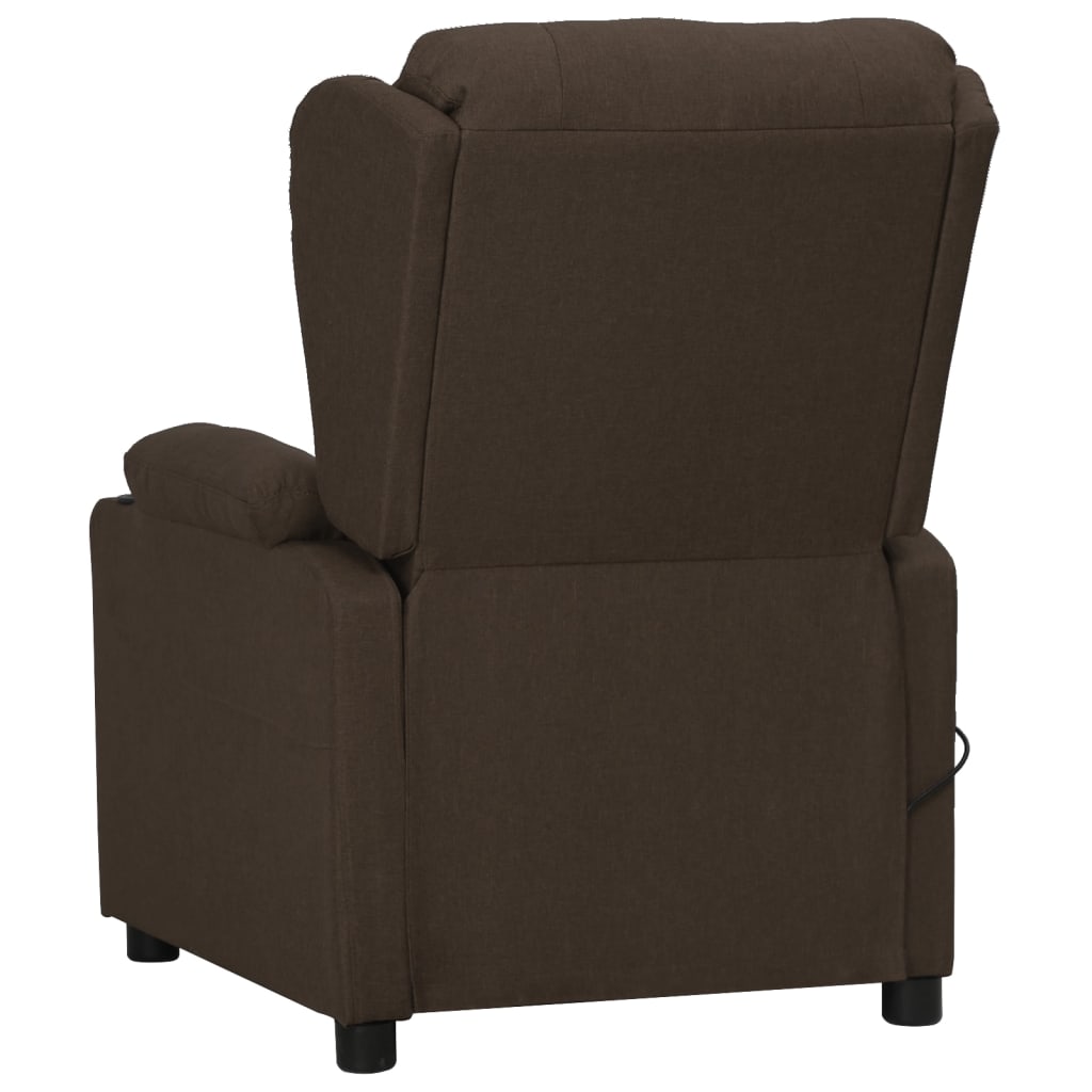 Massagesessel mit Aufstehhilfe Dunkelbraun Stoff
