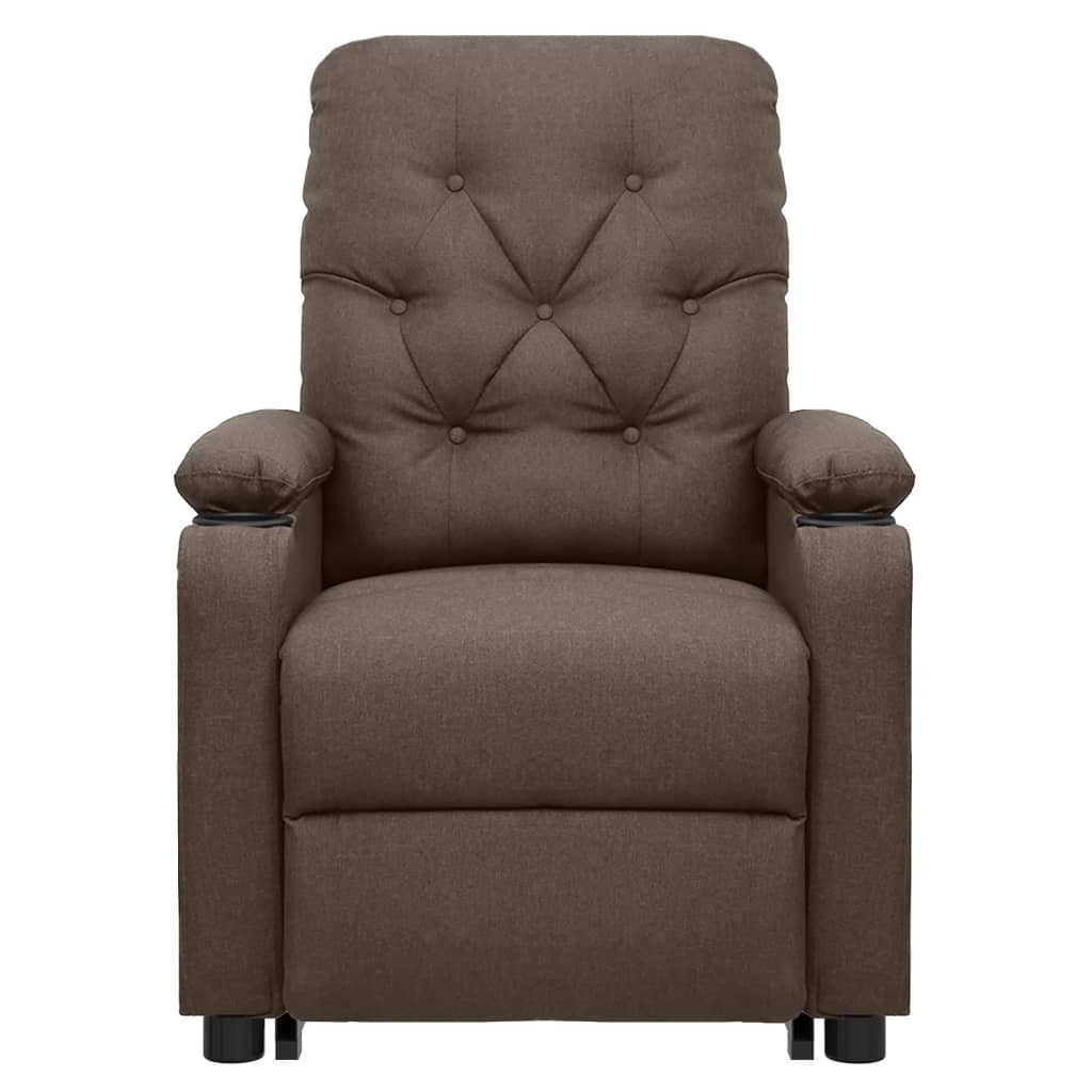Massagesessel mit Aufstehhilfe Braun Stoff