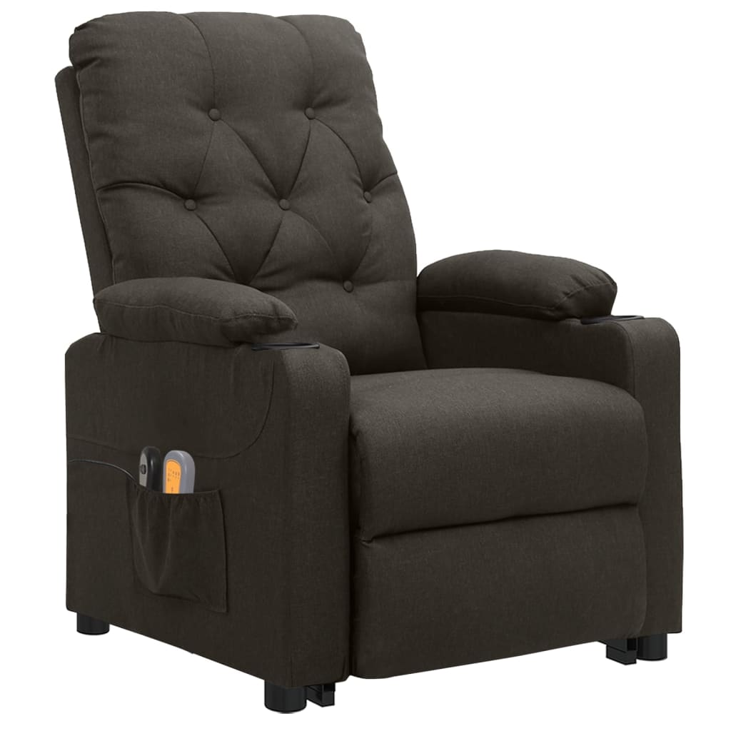 Massagesessel mit Aufstehhilfe Taupe Stoff