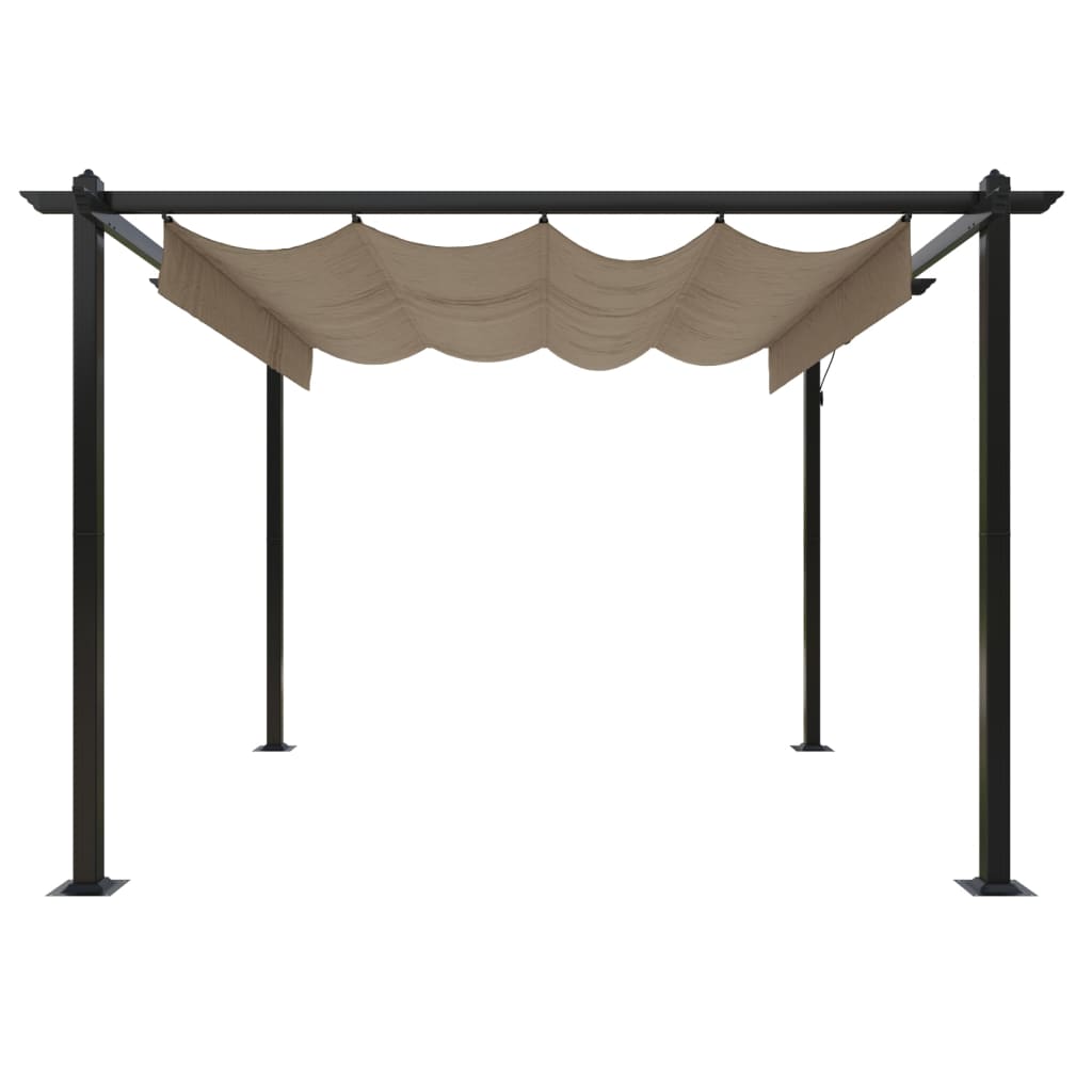 Pavillon mit Ausziehbarem Dach 3x3 m Taupe