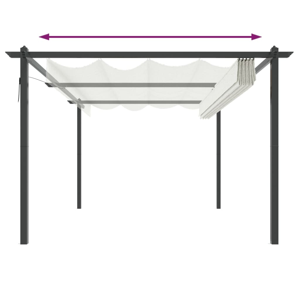 Pavillon mit Ausziehbarem Dach 4x3 m Creme