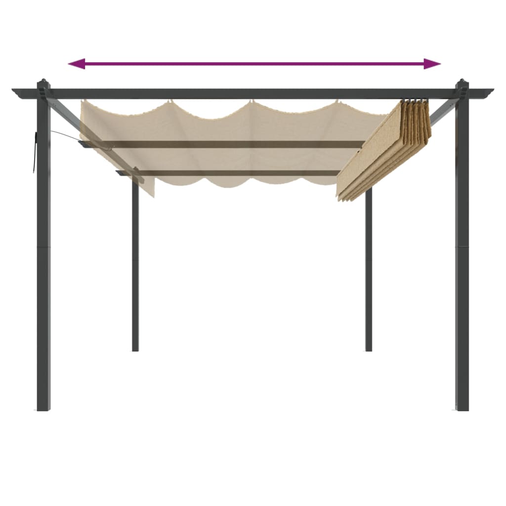 Pavillon mit Ausziehbarem Dach 4x3 m Taupe