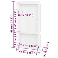 Thumbnail for Duschnische mit 2 Fächern Hochglanz-Weiß 41x69x9 cm