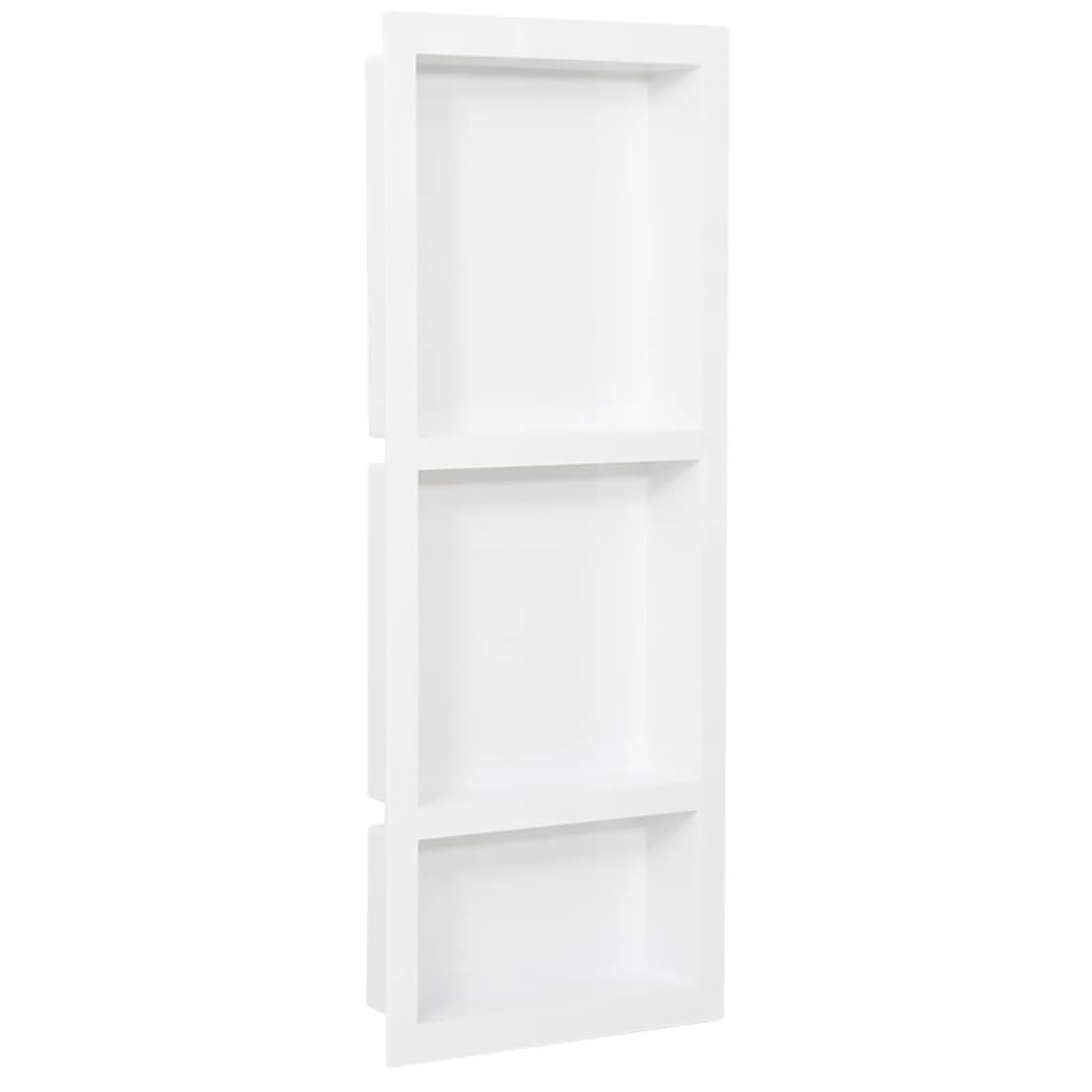 Duschnische mit 3 Fächern Mattweiß 41x99x9 cm