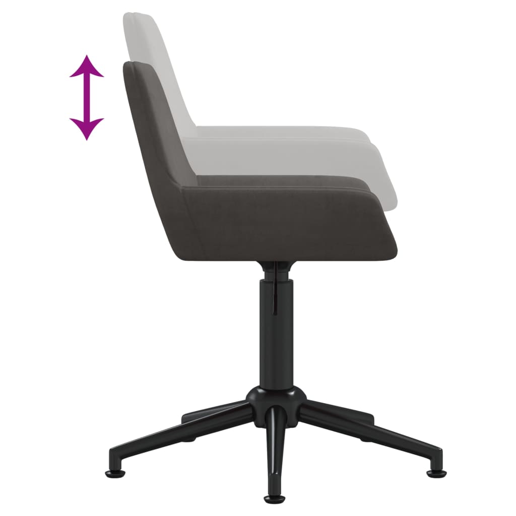 Esszimmerstuhl Drehbar Dunkelgrau Samt