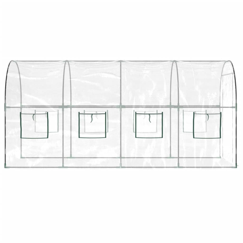 Gewächshaus Transparent 161x398x188 cm PVC & Stahl