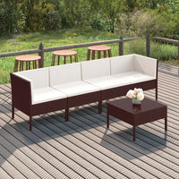 Thumbnail for 5-tlg. Garten-Lounge-Set mit Auflagen Poly Rattan Braun
