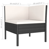 Thumbnail for 5-tlg. Garten-Lounge-Set mit Auflagen Poly Rattan Schwarz