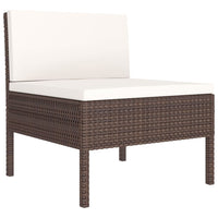Thumbnail for 6-tlg. Garten-Lounge-Set mit Auflagen Poly Rattan Braun