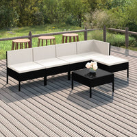 Thumbnail for 6-tlg. Garten-Lounge-Set mit Auflagen Poly Rattan Schwarz