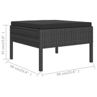 Thumbnail for 6-tlg. Garten-Lounge-Set mit Auflagen Poly Rattan Schwarz