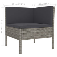 Thumbnail for 6-tlg. Garten-Lounge-Set mit Auflagen Poly Rattan Grau