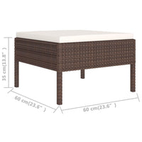 Thumbnail for 6-tlg. Garten-Lounge-Set mit Auflagen Poly Rattan Braun