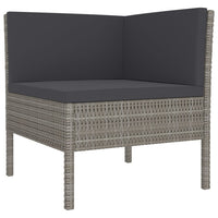 Thumbnail for 6-tlg. Garten-Lounge-Set mit Auflagen Poly Rattan Grau