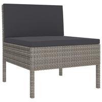 Thumbnail for 6-tlg. Garten-Lounge-Set mit Auflagen Poly Rattan Grau