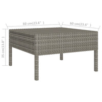 Thumbnail for 6-tlg. Garten-Lounge-Set mit Auflagen Poly Rattan Grau