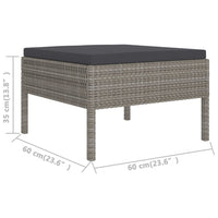 Thumbnail for 6-tlg. Garten-Lounge-Set mit Auflagen Poly Rattan Grau