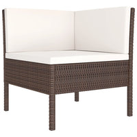 Thumbnail for 9-tlg. Garten-Lounge-Set mit Auflagen Poly Rattan Braun