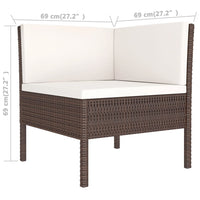 Thumbnail for 8-tlg. Garten-Lounge-Set mit Auflagen Poly Rattan Braun