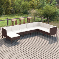 Thumbnail for 8-tlg. Garten-Lounge-Set mit Auflagen Poly Rattan Braun