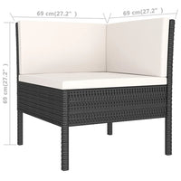 Thumbnail for 9-tlg. Garten-Lounge-Set mit Auflagen Poly Rattan Schwarz