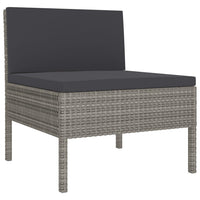 Thumbnail for 9-tlg. Garten-Lounge-Set mit Auflagen Poly Rattan Grau
