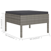 Thumbnail for 9-tlg. Garten-Lounge-Set mit Auflagen Poly Rattan Grau