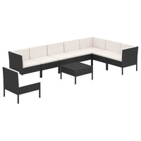 Thumbnail for 9-tlg. Garten-Lounge-Set mit Auflagen Poly Rattan Schwarz