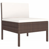 Thumbnail for 8-tlg. Garten-Lounge-Set mit Auflagen Poly Rattan Braun