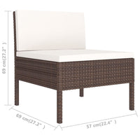 Thumbnail for 8-tlg. Garten-Lounge-Set mit Auflagen Poly Rattan Braun
