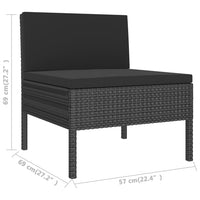 Thumbnail for 12-tlg. Garten-Lounge-Set mit Auflagen Poly Rattan Schwarz