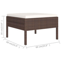 Thumbnail for 8-tlg. Garten-Lounge-Set mit Auflagen Poly Rattan Braun