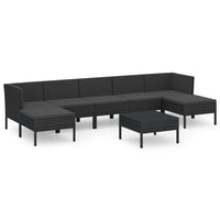 Thumbnail for 8-tlg. Garten-Lounge-Set mit Auflagen Poly Rattan Schwarz