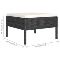 Thumbnail for 9-tlg. Garten-Lounge-Set mit Auflagen Poly Rattan Schwarz