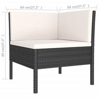 Thumbnail for 11-tlg. Garten-Lounge-Set mit Auflagen Poly Rattan Schwarz