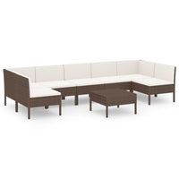 Thumbnail for 8-tlg. Garten-Lounge-Set mit Auflagen Poly Rattan Braun