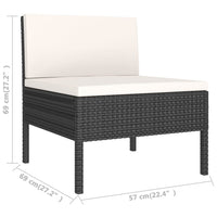 Thumbnail for 12-tlg. Garten-Lounge-Set mit Auflagen Poly Rattan Schwarz