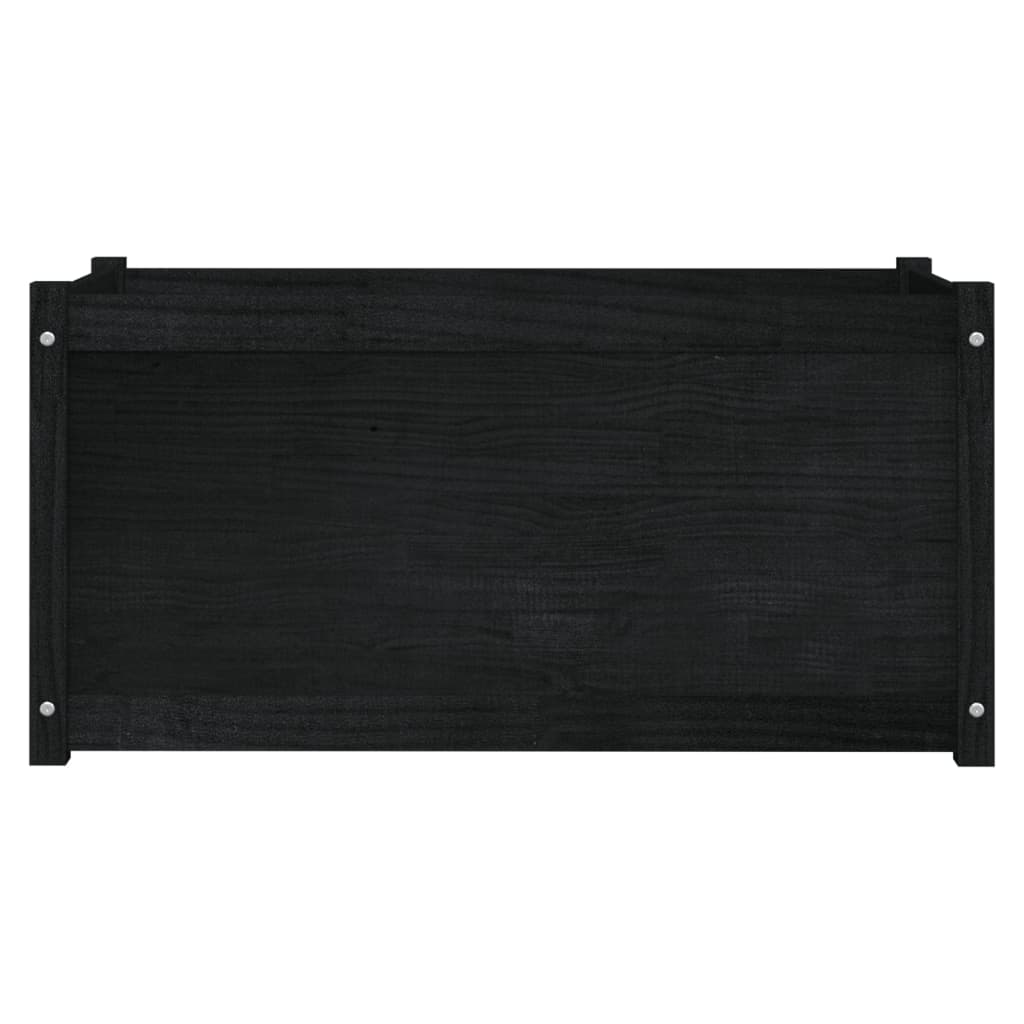 Pflanzkübel 2 Stk. Schwarz 100x50x50 cm Massivholz Kiefer