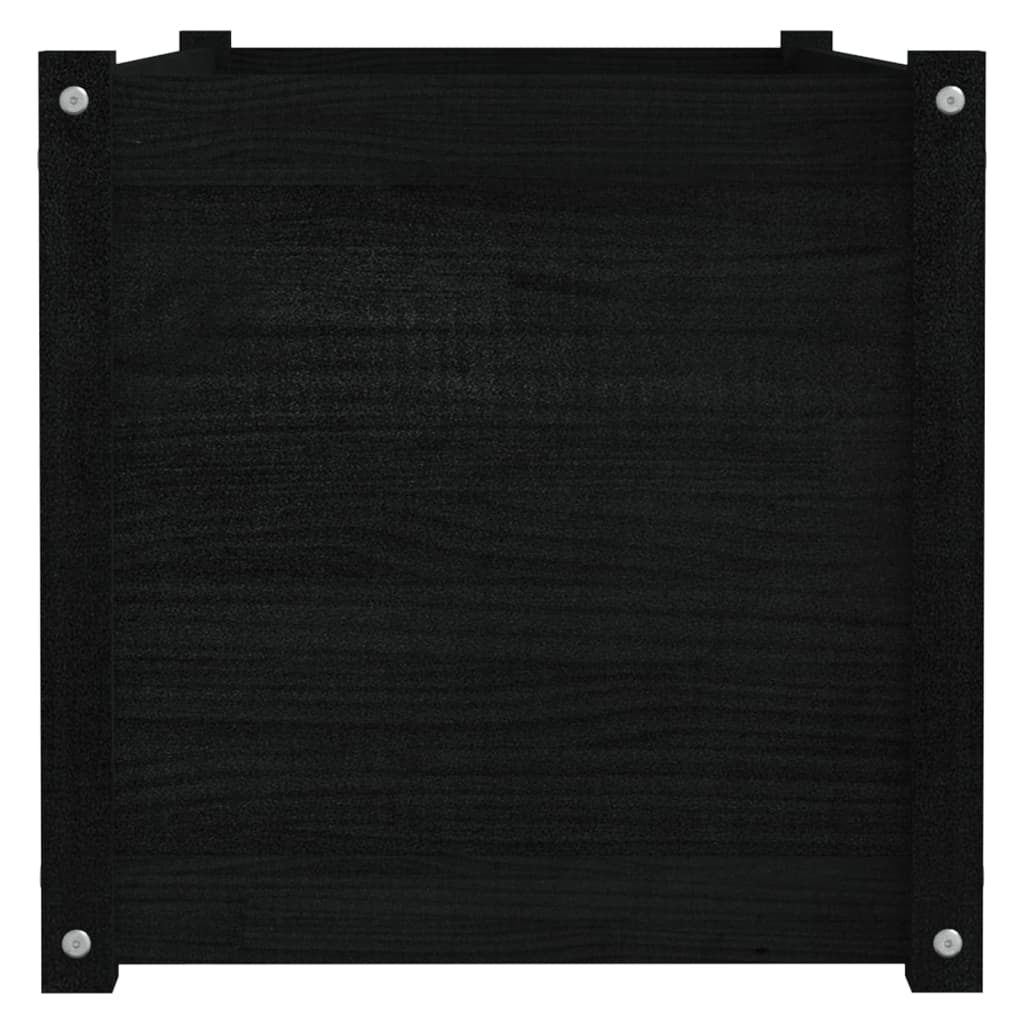 Pflanzkübel 2 Stk. Schwarz 100x50x50 cm Massivholz Kiefer