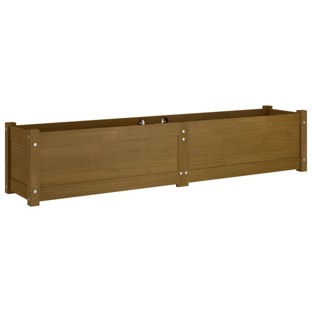 Garten-Hochbeet Honigbraun 150x31x31 cm Massivholz Kiefer