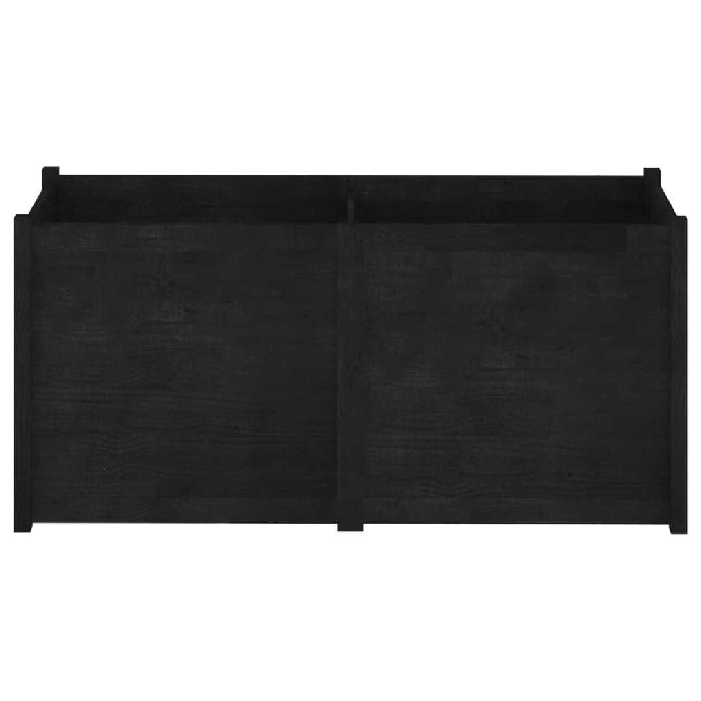 Pflanzkübel Schwarz 150x50x70 cm Massivholz Kiefer