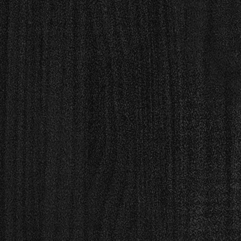 Bücherregal/Raumteiler Schwarz 40x35x103 cm Massivholz Kiefer