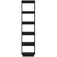 Thumbnail for Bücherregal/Raumteiler Schwarz 40x35x167 cm Massivholz Kiefer