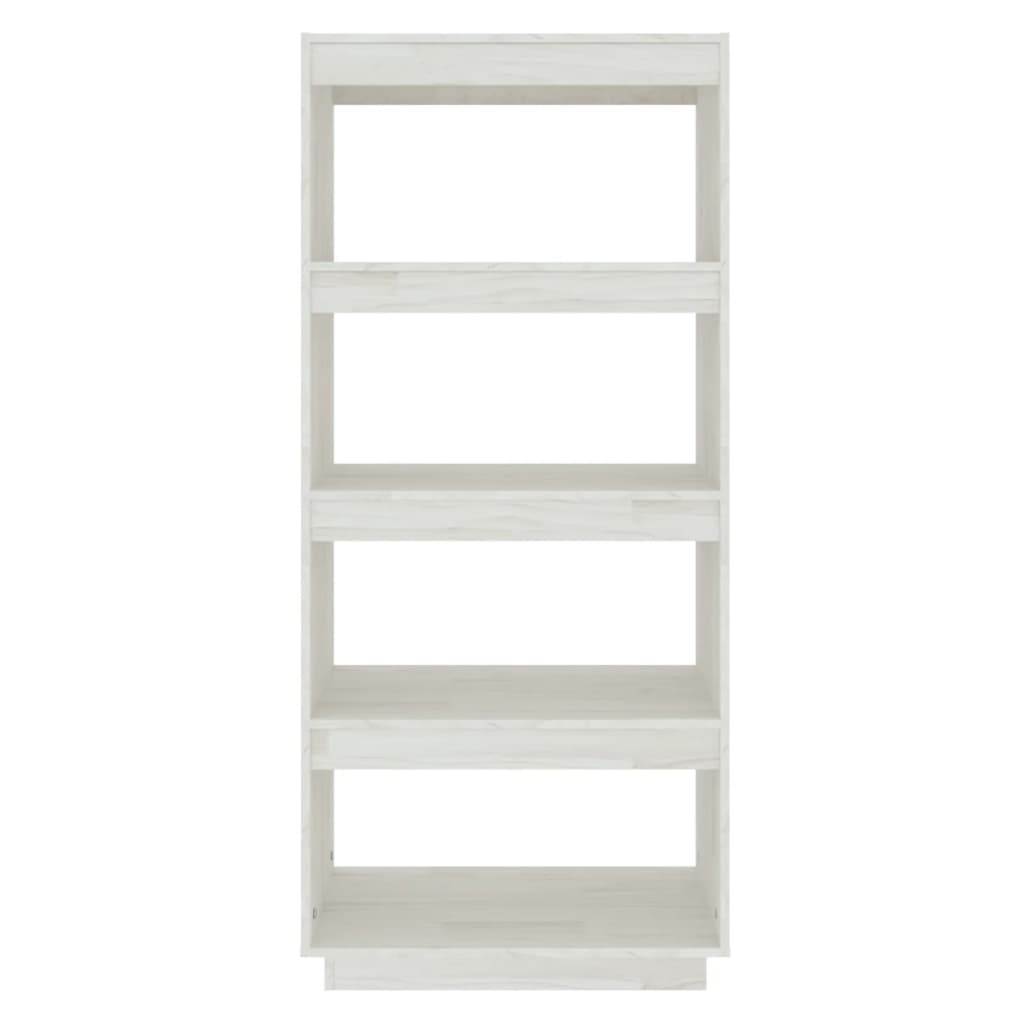Bücherregal/Raumteiler Weiß 60x35x135 cm Massivholz Kiefer