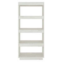 Thumbnail for Bücherregal/Raumteiler Weiß 60x35x135 cm Massivholz Kiefer