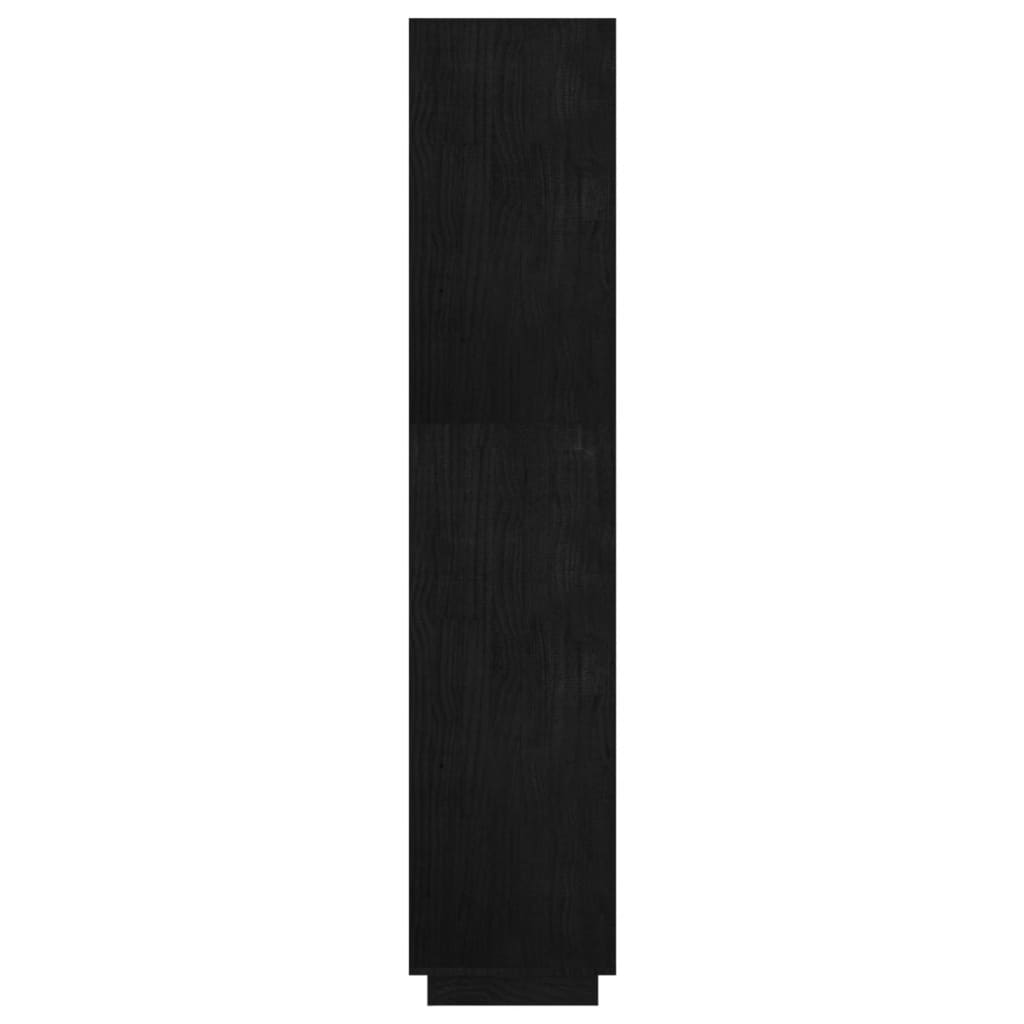 Bücherregal/Raumteiler Schwarz 60x35x167 cm Massivholz Kiefer